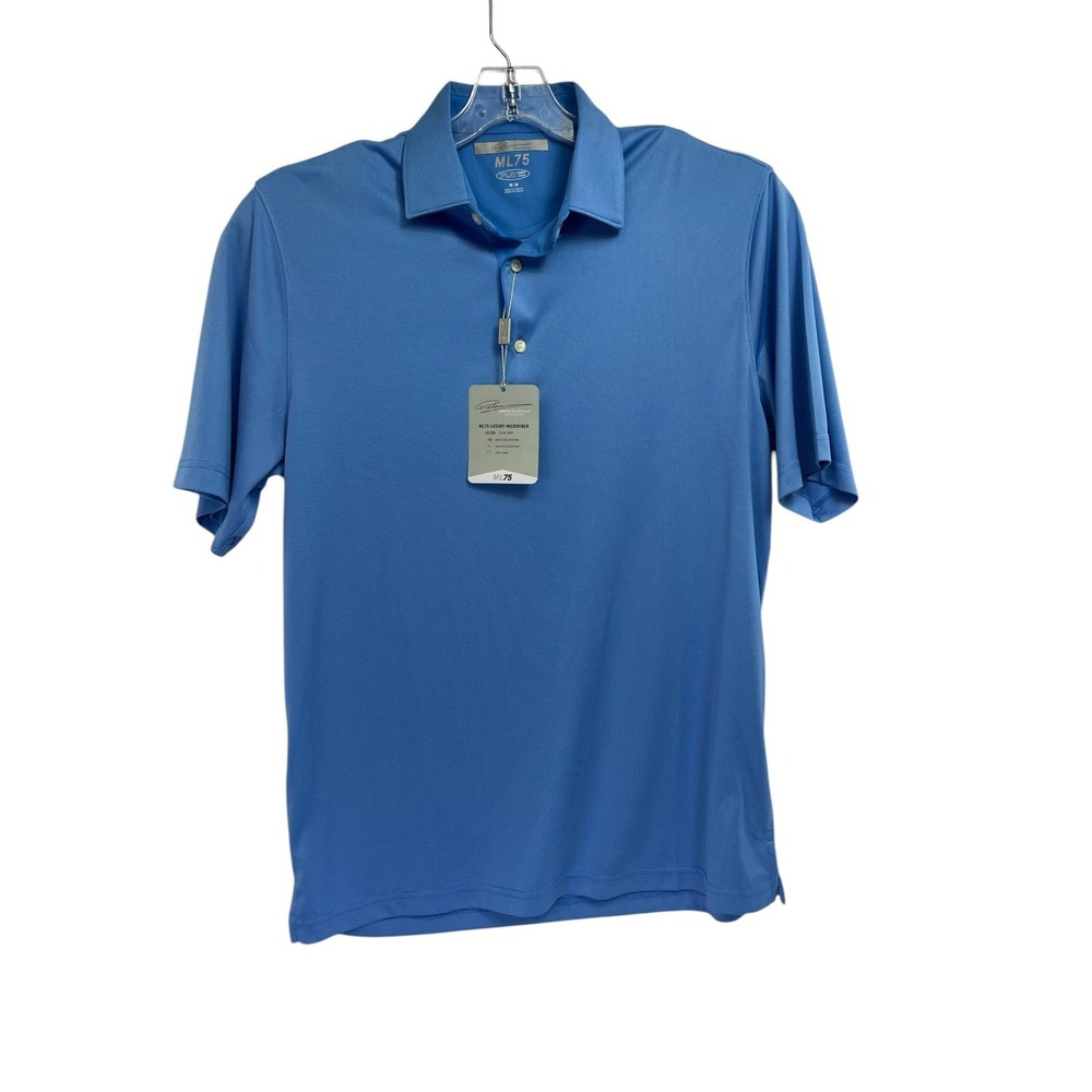 Greg Norman ML45 Sz Medium Blue Golf Polo Shirt (J45) NWTs